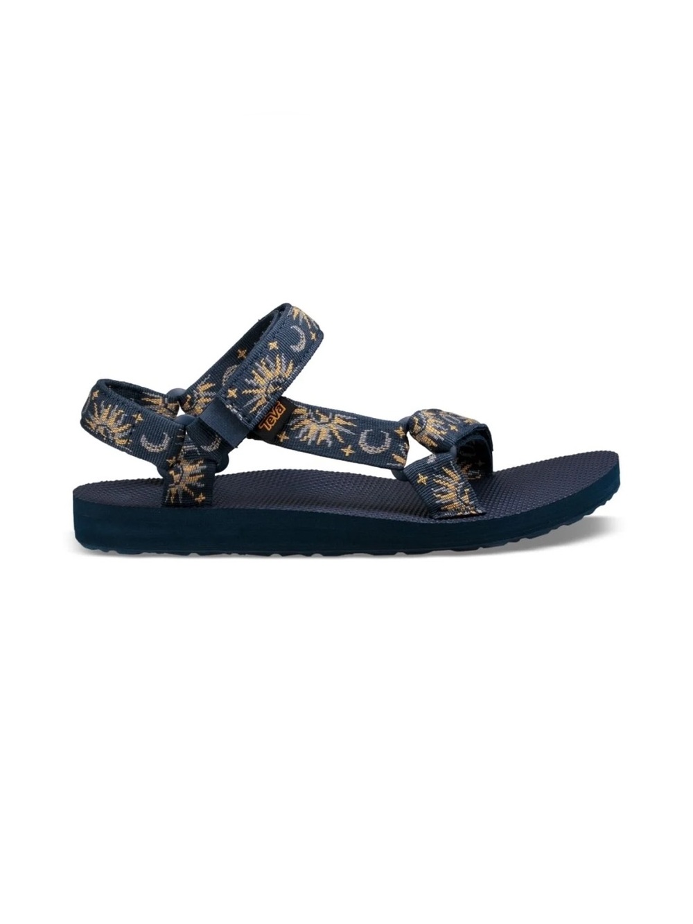 Teva Women’s Navy Sandals with Gold Celestial Sun and Moon Print